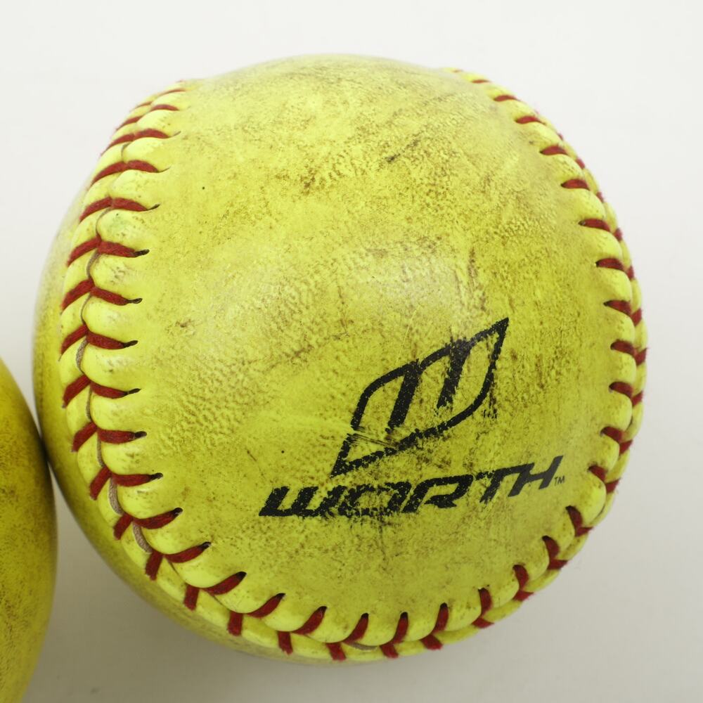 Lot of 3 Softballs Hot Dot Worth ProTac NC125 Training Yellow - Picture 6 of 6